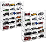2 Pack Acrylic Display Case, 18 Compartments Clear Showcase Organizer, 6 Tiers Matchbox Display Cabinet for Mini Toys, Hot Wheels and LOL Dolls